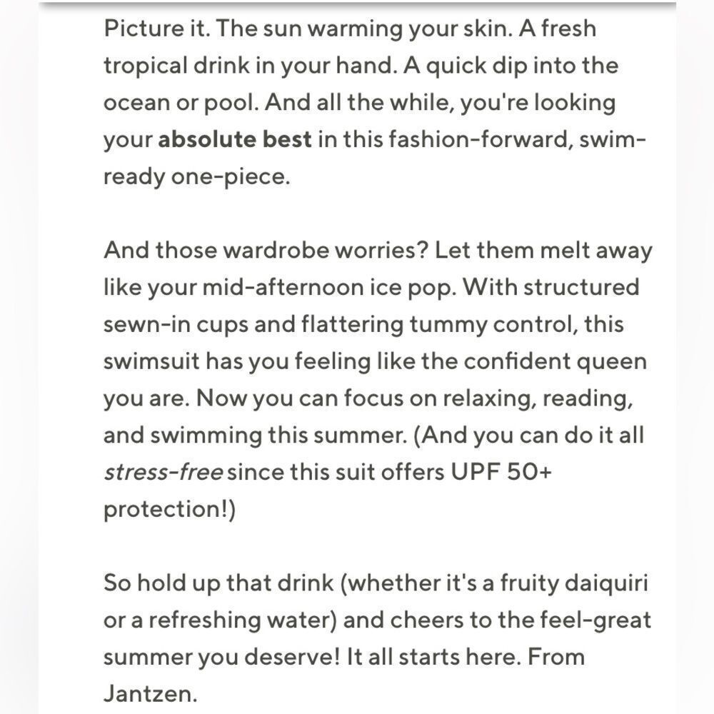 New Jantzen Teal Palm Slimming Swimsuit - Picture 12 of 14